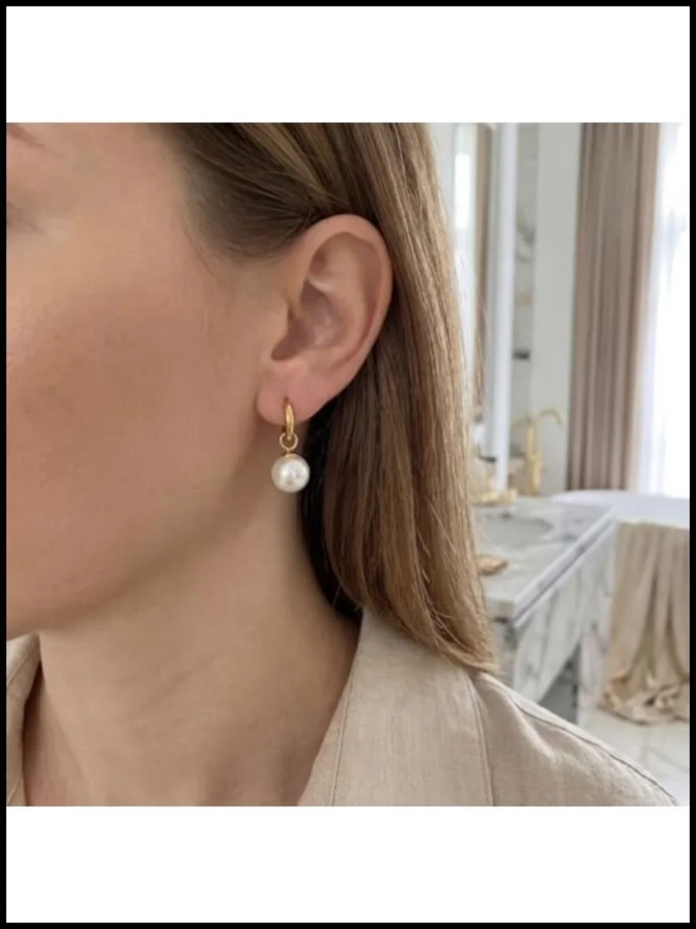 S925 Sterling Silver Pearl Earrings Set for Women Hypoallergenic Stainless